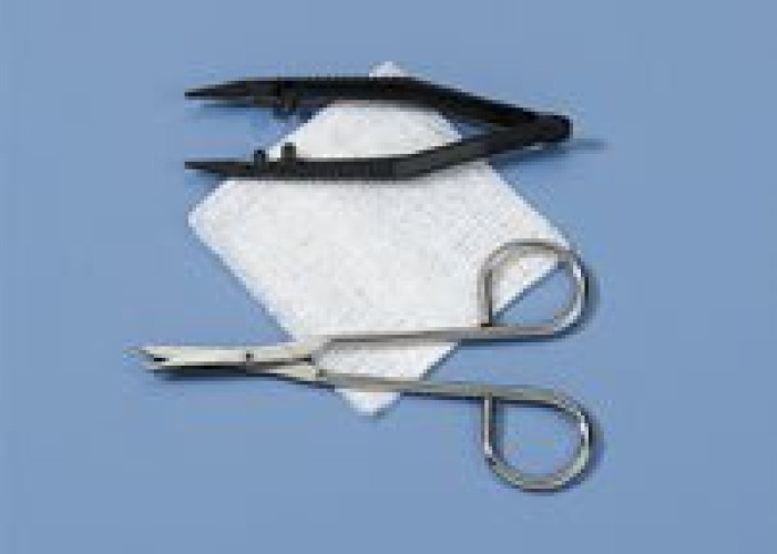 Busse Hospital Disposables - 717 Suture Removal Kit Busse Hospital Disposables Scissor Style Handle Straight Jaw Type Sterile Single Use