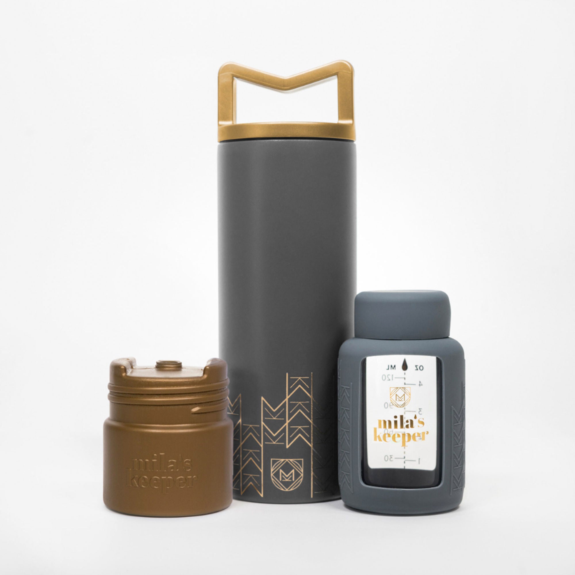 Mila's Keeper - GSGRY1-C16 Breast Milk Cooler Set with Standard Neck The MilKeeper® 16 oz. Stainless Steel Starry Night