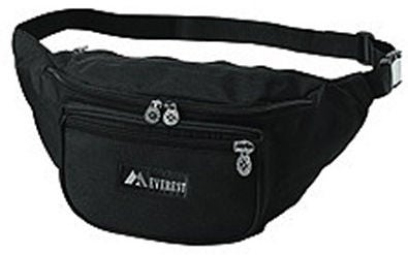 Everest Trading Corp - 044MD-BLACK Fanny Pack Black Polyester 13.5 X 5.5 X 3.5 Inch