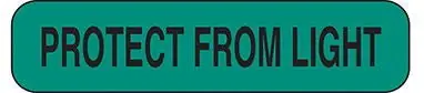 Health Care Logistics - 2284 Pre-Printed Label Indeed Auxiliary Label Green Paper Protect From Light Black Alert Label 3/8 X 1-5/8 Inch