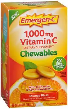 Glaxo Consumer Products - 76314032450 Emergen-C Vitamin C 1000 mg Chewables Tablets Orange Blast