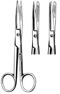 Sklar - 96-2514 Operating Scissors Econo Sterile™ 5-1/2 Inch Length Floor / Office Grade Pakistani Stainless Steel Sterile Finger Ring Handle Straight Blunt Tip / Blunt Tip