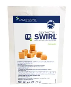 Cambrooke Therapeutics - 36003 Glytactin® Swirl Caramel Glycomacropeptide (GMP) Based Powdered Medical Food