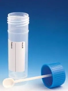 Globe Scientific - 109120L Stool Specimen Container 30 mL (1 oz.) Screw Cap with Sampling Device Patient Information NonSterile