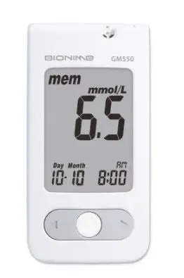 Bionime - 99GM555GA1 KIT Blood Glucose Meter Kit Bionime 5 Second Results Stores up to 500 Results Requires Coding