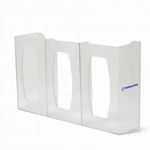 O&M Halyard Inc - 36728 Glove Box Holder Triple with Dividers Horizontal or Vertical Mounted 3-Box Capacity Clear 4.25 X 10.13 X 17.06 Inch Plastic