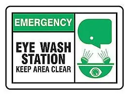 Grainger - 9RD90 Magnetic Sign First Aid Sign Accuform® Emergency Eye Wash Station