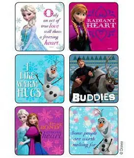 Medibadge - 1555P Sticker Disney® 75 per Pack Frozen Snowflakes n Slogans 2-1/2 X 2-1/2 Inch