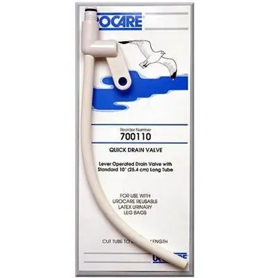Urocare Products - 700110 Urocare® Quick Drain Valve™ Drain Tube for use w/ Leg Bags & Male Urinal Sheaths