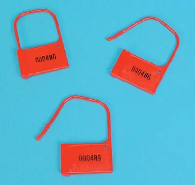Health Care Logistics - 8329 Extra-Large Heavy-Duty Padlock Seal Health Care Logistics Consecutively Numbered Red Acetal Resin 1-3/8 X 2-1/16 Inch