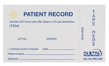SPS Medical Supply - PRC-250 SPS Medical Sterilization Record Card for Tracking Sterilized items to Patient