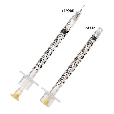 Retractable Technologies - 15391 Safety Insulin Syringe with Needle VanishPoint® 0.5 mL 3/16 Inch 30 Gauge Retractable Safety Needle Regular Wall