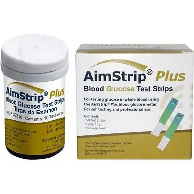Germaine Laboratories Inc - 37350 Blood Glucose Test Strips AimStrip® Plus 50 Strips per Pack For AimStrip® Plus Blood Glucose Meter
