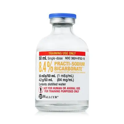 Wallcur - 305BC Clinical Training Medication Practi-Sodium BiCarb 8.4%™ Liquid Vial 50 mL