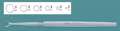 Integra Lifesciences - 33-2 Dermal Curette Miltex® Fox 5-1/2 Inch Length Flat Handle 6 mm Tip Straight Fenestrated Round Tip