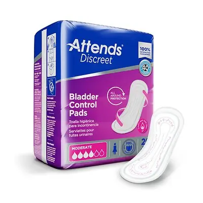 Attends Healthcare Products - ADPMOD Attends® Discreet Women's Moderate Bladder Control Pad