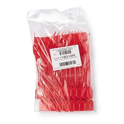 Health Care Logistics - 18319R Easy Pull-Tight Seal Health Care Logistics Consecutively Numbered Red Polypropylene 8-7/8 Inch Length