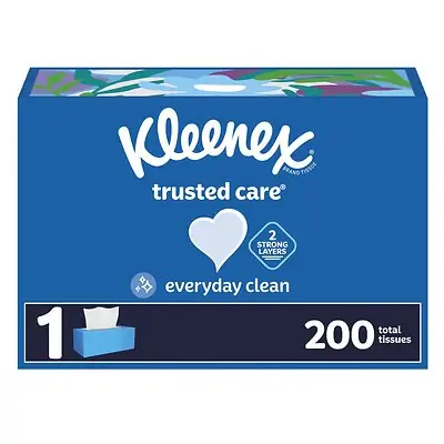 Kimberly Clark - 54264 Facial Tissue Kleenex® Trusted Care® White 4.625 X 4-3/4 Inch 200 Count
