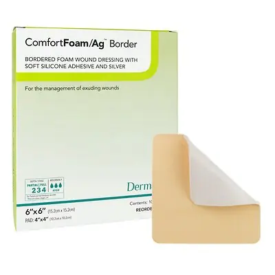 Sion Brands LLC - 48660 ComfortFoam/Ag™ Border Silver Foam Dressing