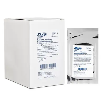 Dukal - 212 Xeroform Petrolatum Impregnated Dressing Xeroform™ Strip 1 X 8 Inch Sterile
