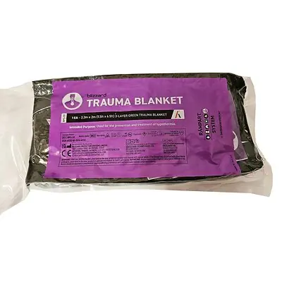 Safeguard US Operating LLC - BPS-01 Emergency Blanket Blizzard 2 X 2.3 Meters Reflexcell™ 430 Gram Green
