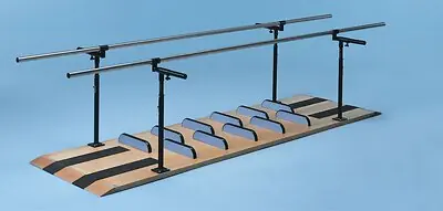 Hausmann Industries - 1393 Parallel Bars Platform 10 L Foot X 15 - 28 W Inch X 29 - 44 H Inch Black / Brown