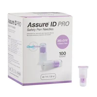 Arkray USA - 276530 Safety Insulin Pen Needle Assure® ID Pro 30 Gauge 5 mm Length Automatic Safety Without Back-End Shield