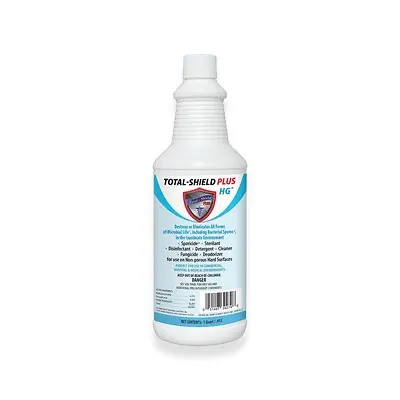 Acute Care Pharmaceuticals - 877587HG32NS Surface Disinfectant Cleaner Total-Shield Plus HG® Broad Spectrum Manual Pour Liquid 32 oz. Bottle Mint Scent NonSterile
