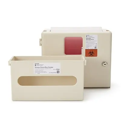 McKesson Brand - 2265 McKesson Prevent® Sharps Wall Cabinet with Glove Box