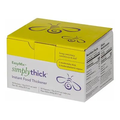 Simply Thick - STIND50L3 Food and Beverage Thickener SimplyThick® Easy Mix 12 Gram Individual Packet Unflavored Powder IDDSI Level 3 Moderately Thick/Liquidized