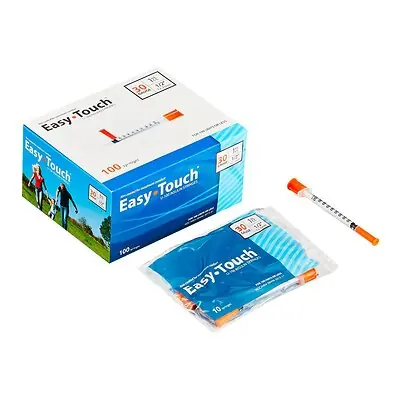 MHC Medical - 830155 Standard Insulin Syringe with Needle EasyTouch™ 1 mL 1/2 Inch 30 Gauge NonSafety Thin Wall
