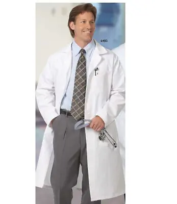 Fashion Seal Uniforms - 6480-44 Lab Coat White Size 44 / X-Long Knee Length 65% Polyester / 35% Cotton Reusable