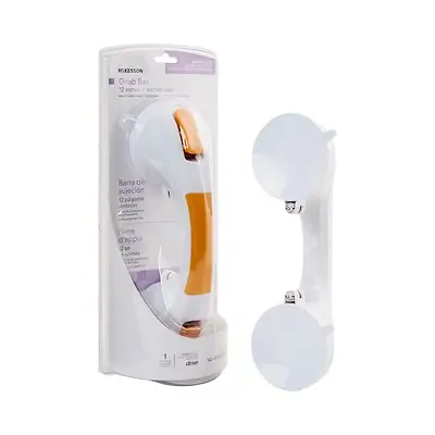McKesson Brand - 146-RTL13082 McKesson White / Yellow Plastic Suction-Cup Grab Bar