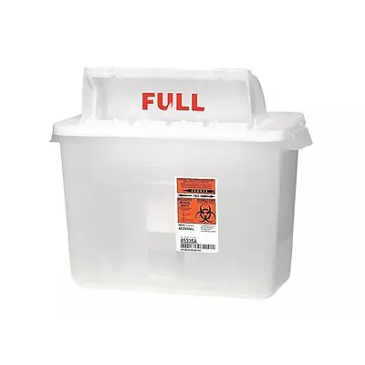 Cardinal - 8533SA Sharps Container SharpStar™ In-Room™ Translucent Base 11-3/4 H X 6 D X 13-3/4 W Inch Horizontal Entry 2 gal.