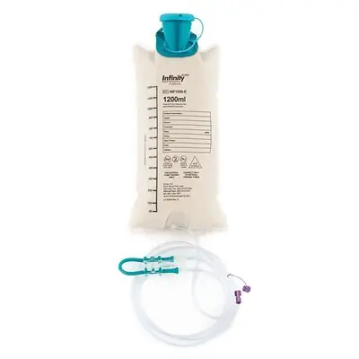 Zevex - INF1200-E Enteral Feeding Pump Bag Set with ENFit® Connector Infinity® 1200 mL Silicone NonSterile ENFit® Connector