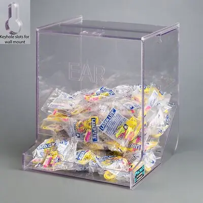Poltex Inc - BULKEAR-W Earplug Dispenser Wall Mount Clear 10.2 X 10-1/2 X 11-1/2 Inch PETG Plastic