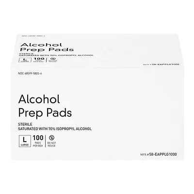 McKesson Brand - 58-EAPPLG1000 Alcohol Prep Pad 70% Strength Isopropyl Alcohol Individual Packet Large Sterile