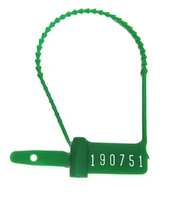 Healthmark Industries - 6323 GN Tamper Evident Seal Cynch-Loks Numbered Green Plastic 6 Inch Length