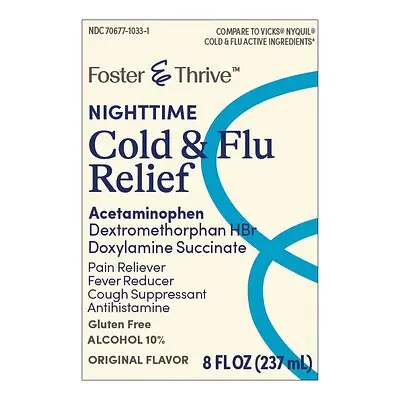 McKesson Brand - 70677103302 Foster & Thrive™ Nighttime Cold & Flu Relief Liquid