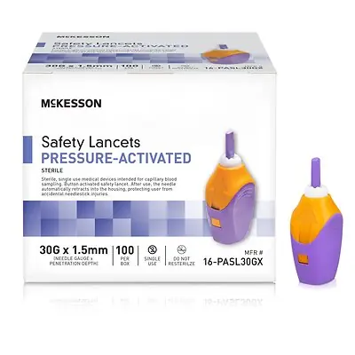 McKesson Brand - 16-PASL30GX McKesson Pressure Activated Safety Lancets