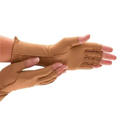 Performance Health - 081368455 Compression Glove Isotoner® Therapeutic Open Finger Large Over-the-Wrist Length Right Hand