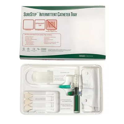 Bard - INTS16 Intermittent Catheter Tray Surestep™ Straight Tip 16 Fr Silicone