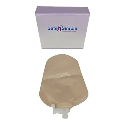 Safe N Simple - SNS7502134-NF Urostomy Pouch Safe n Simple™ Two-Piece System 9 Inch Length Without Barrier Drainable