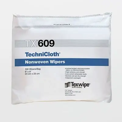Texwipe - TX609 Cleanroom Wipe TechniCloth® 300 Count Bag 9 X 9 Inch NonSterile Disposable