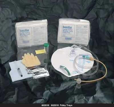 Bard 802018 - Indwelling Catheter Tray Bardia® Foley 18 Fr. 5 cc Balloon Silicone Elastomer Coated Latex - 1/Each, 10/Case
