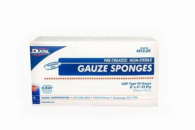 Dukal - 4412-2X Dukal™ USP Type VII X-Ray Detectable Gauze Sponge