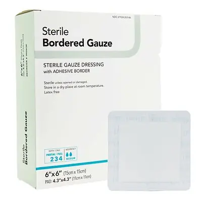 Sion Brands LLC - 00263E DermaRite® Bordered Gauze Island Dressing