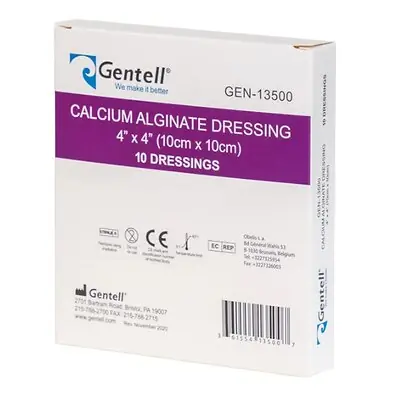 Gentell - GEN-13500 Alginate Dressing Gentell® Calcium Alginate 4 X 4 Inch Square