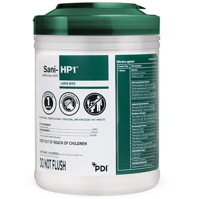 Professional Disposables - P42672 Surface Disinfectant Cleaner Sani-HP1™ Germicidal Manual Pull Wipe 165 Count Canister NonSterile