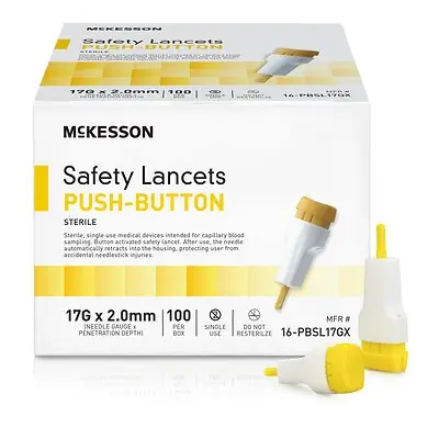 McKesson Brand - 16-PBSL17GX McKesson Push Button Safety Lancet